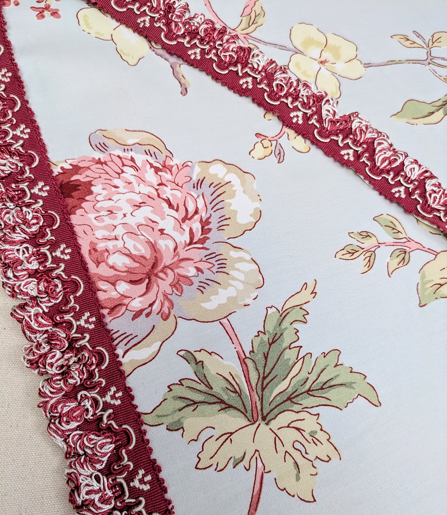 Vintage Wine & Ivory Braid / Lampshade Trim / Upholstery Trim