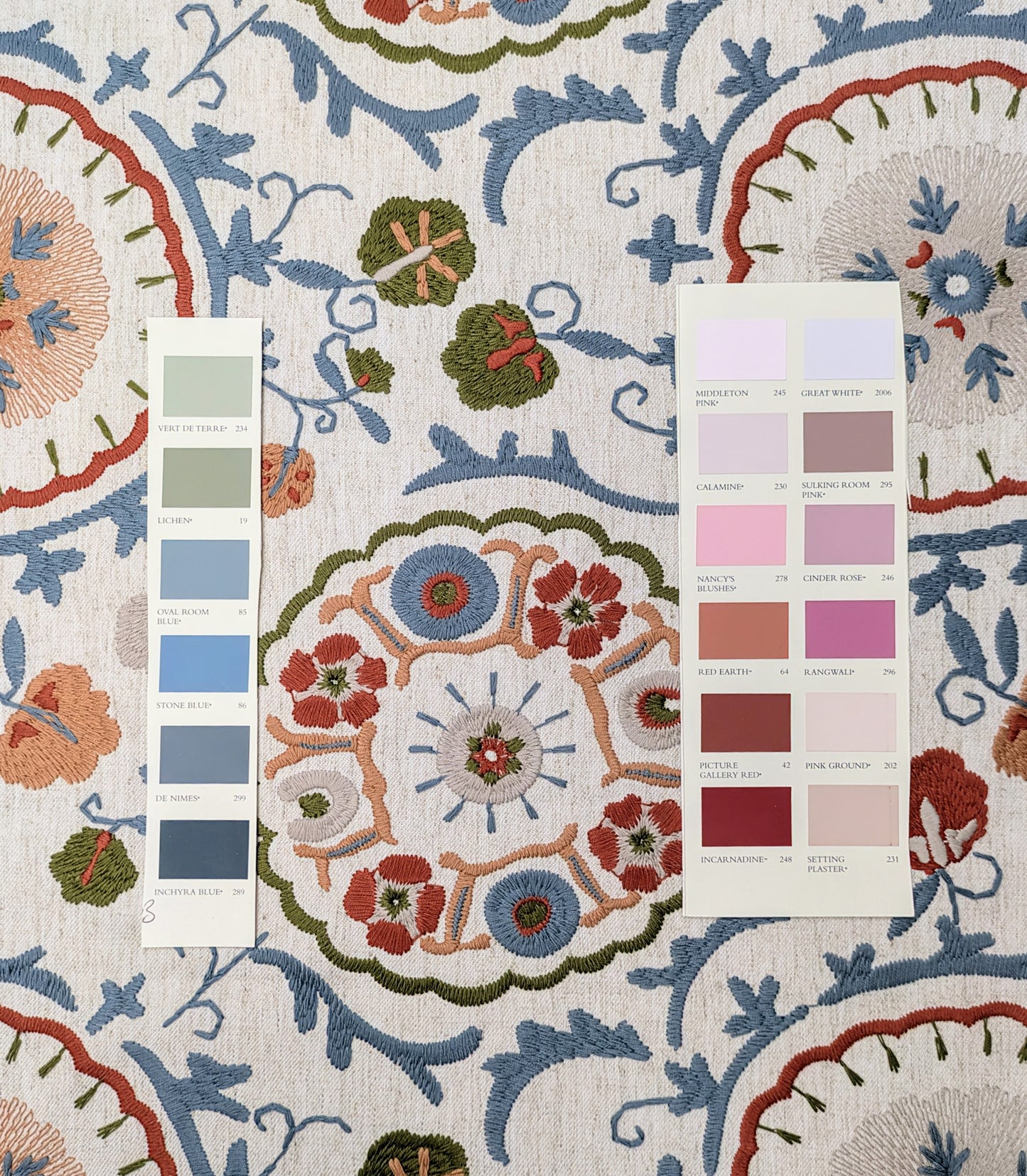 Keya Suzani by John Lewis - Multi Colourway - Embroidered Fabric - 1m Remnant