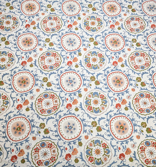 Keya Suzani by John Lewis - Multi Colourway - Embroidered Fabric - 1.19m Remnant
