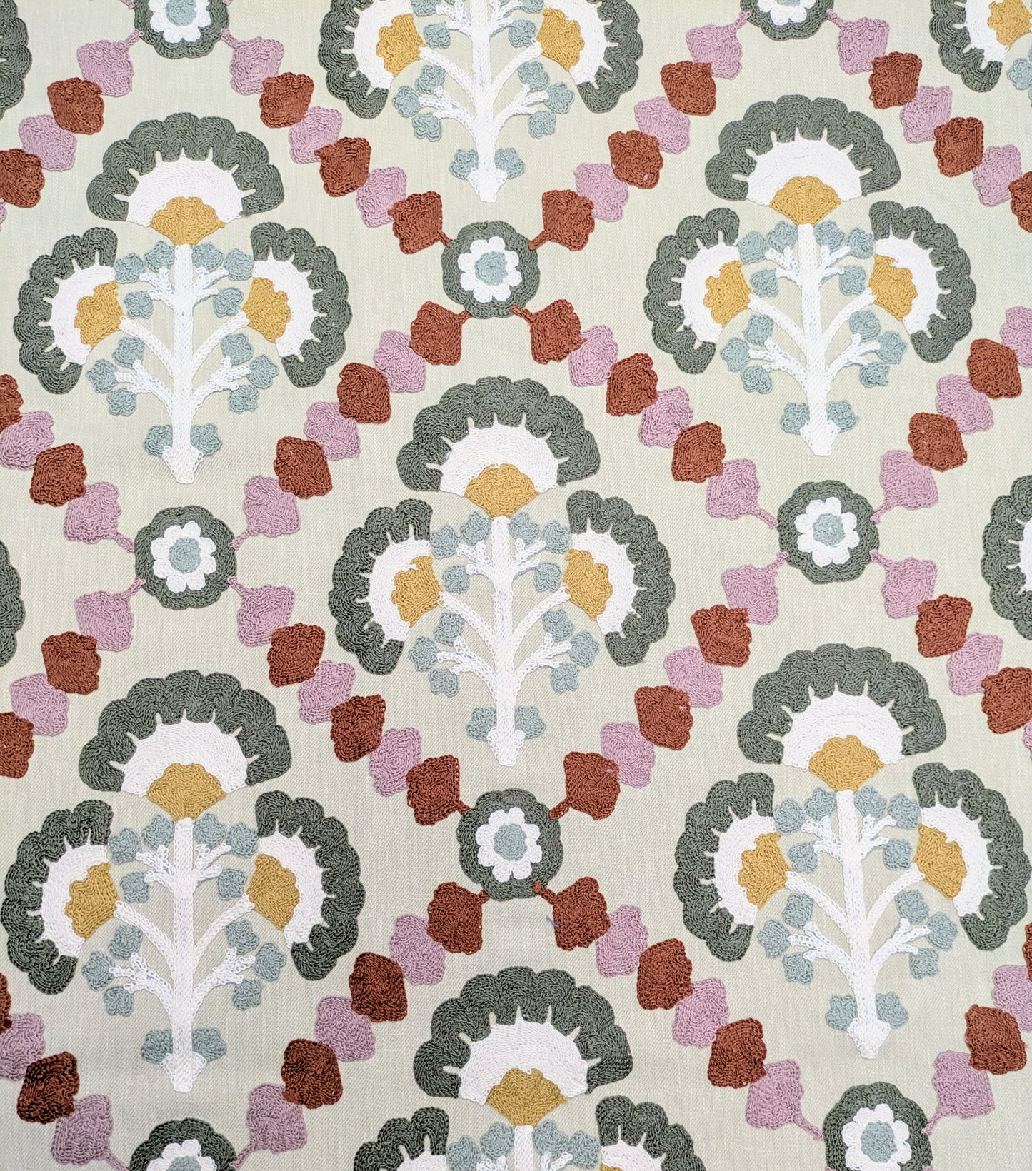 Floral Trellis by John Lewis - Embroidered Fabric - 1.1m Remnant