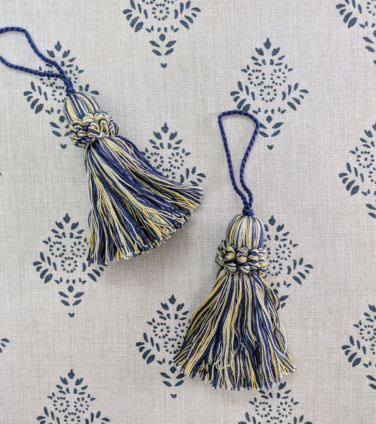 Blue & Pale Yellow Tassels / Key Tassel / Cushion Tassel