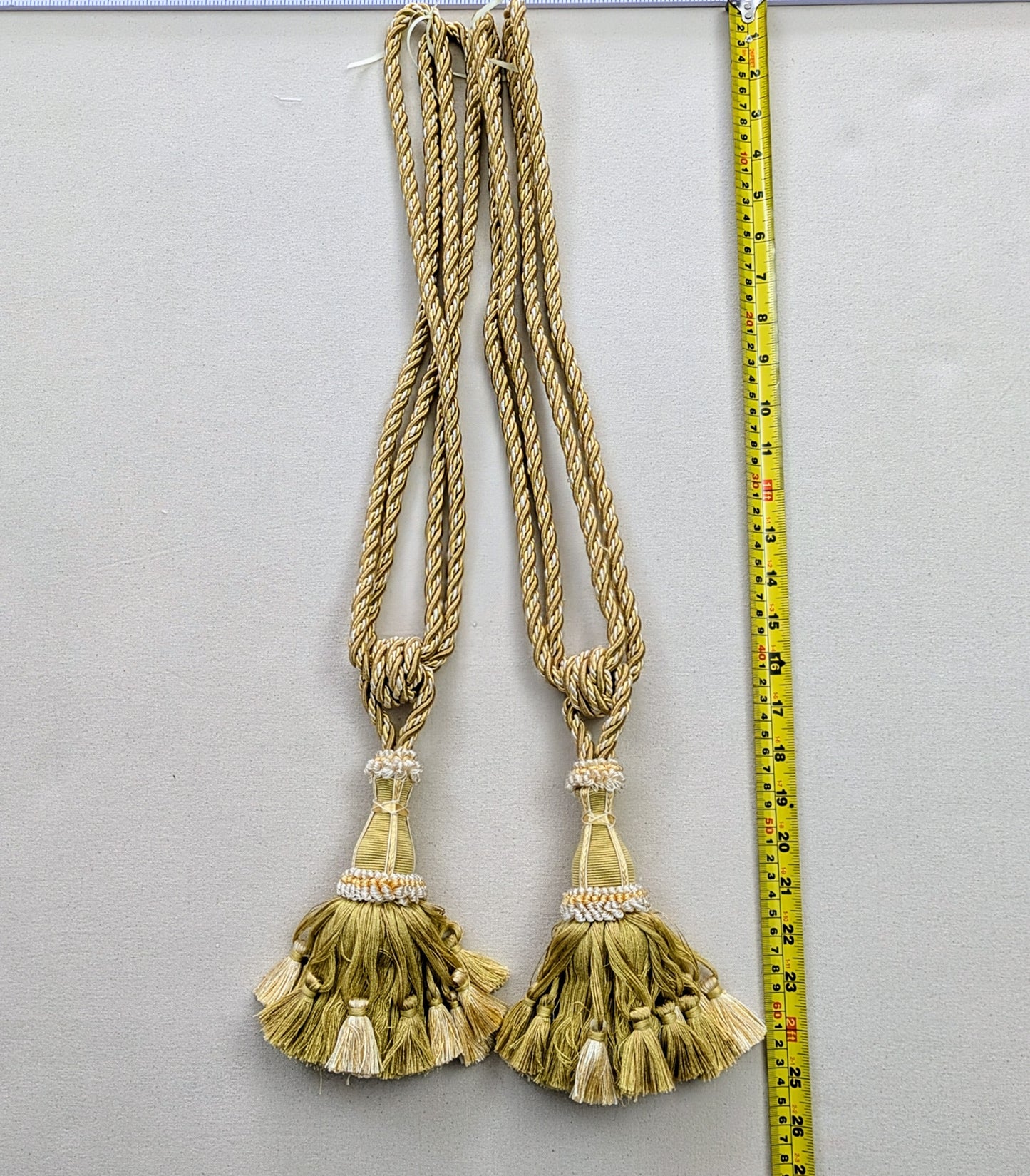 Gold & Cream Tiebacks / Curtain Tiebacks / Tassel Tiebacks