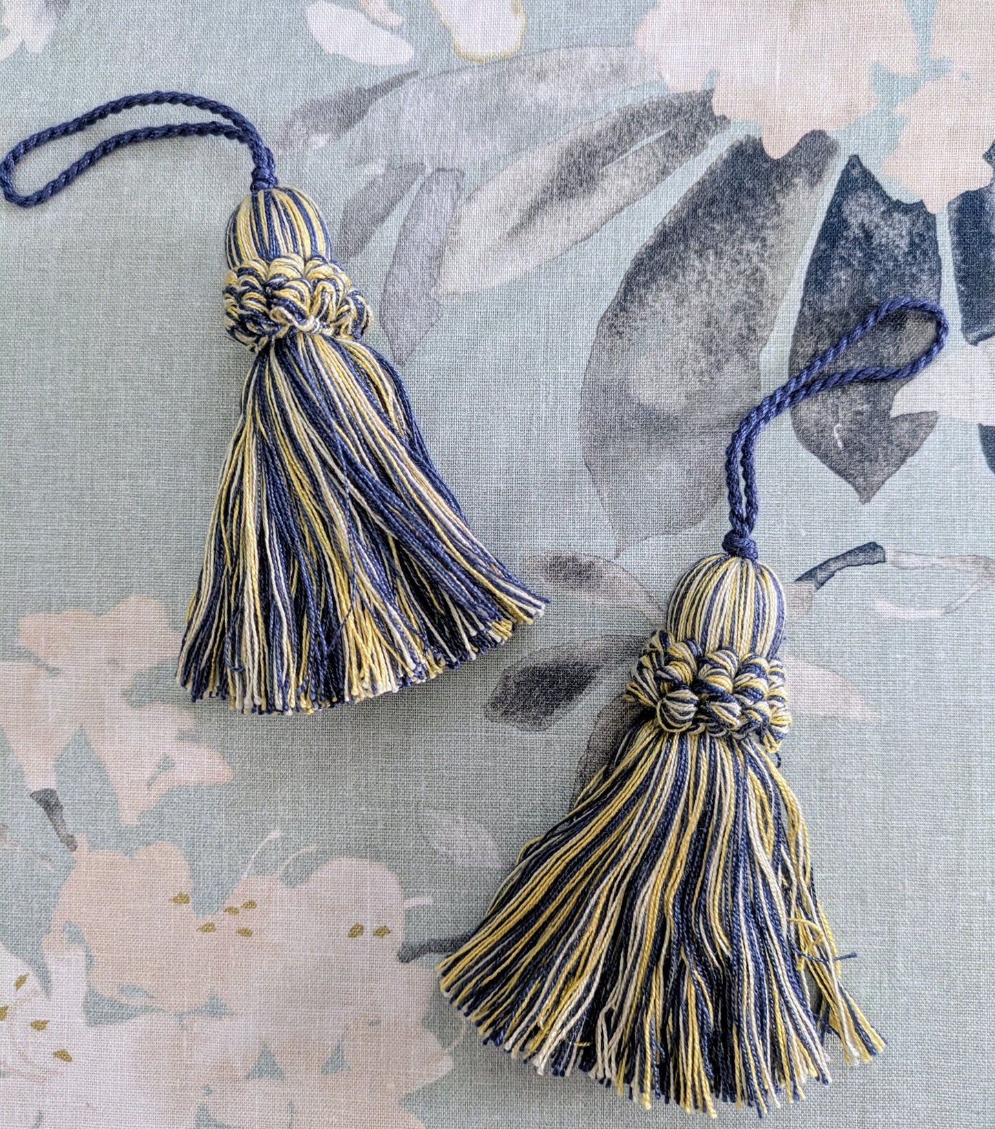 Blue & Pale Yellow Tassels / Key Tassel / Cushion Tassel
