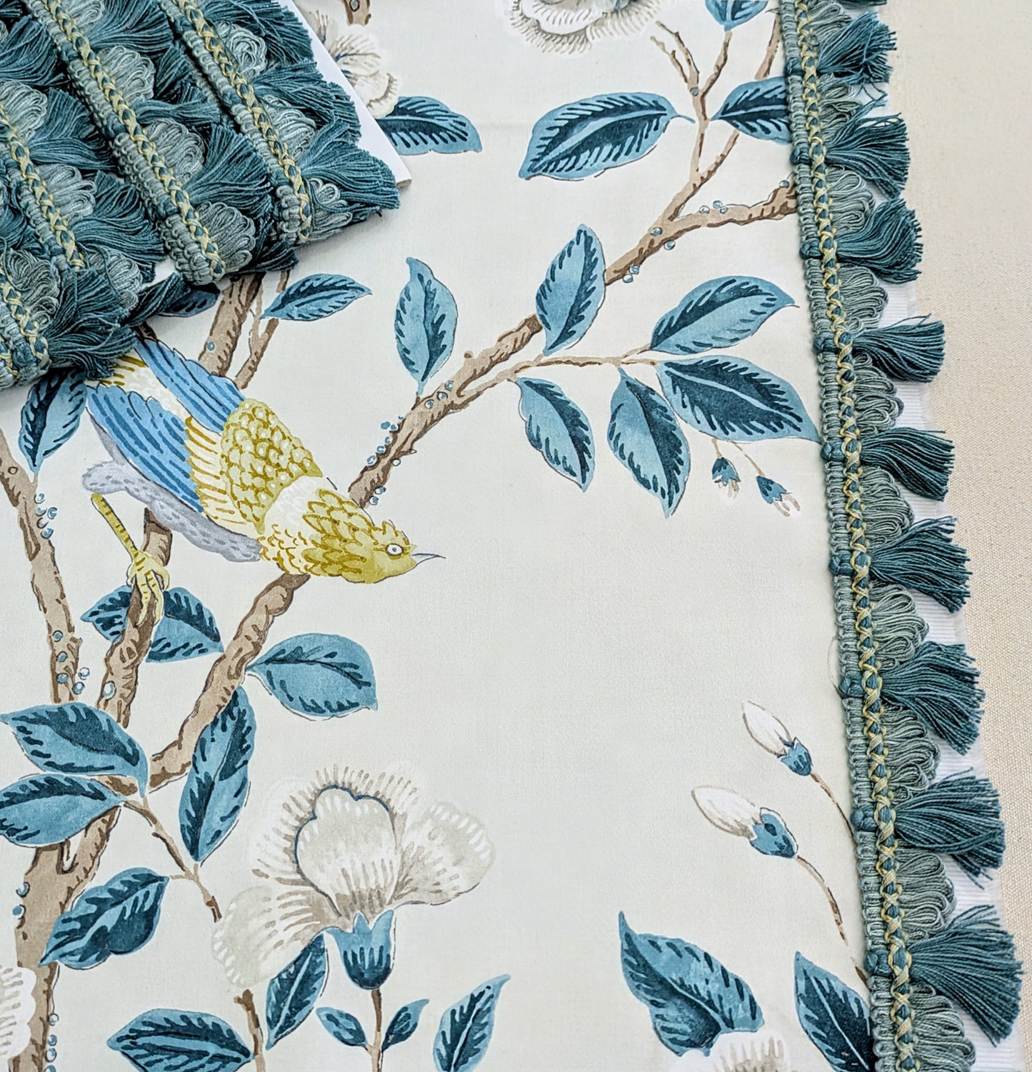 Teal, Two Tone, Fan Edge, Tassel Trimming for Cushions & Furnishings