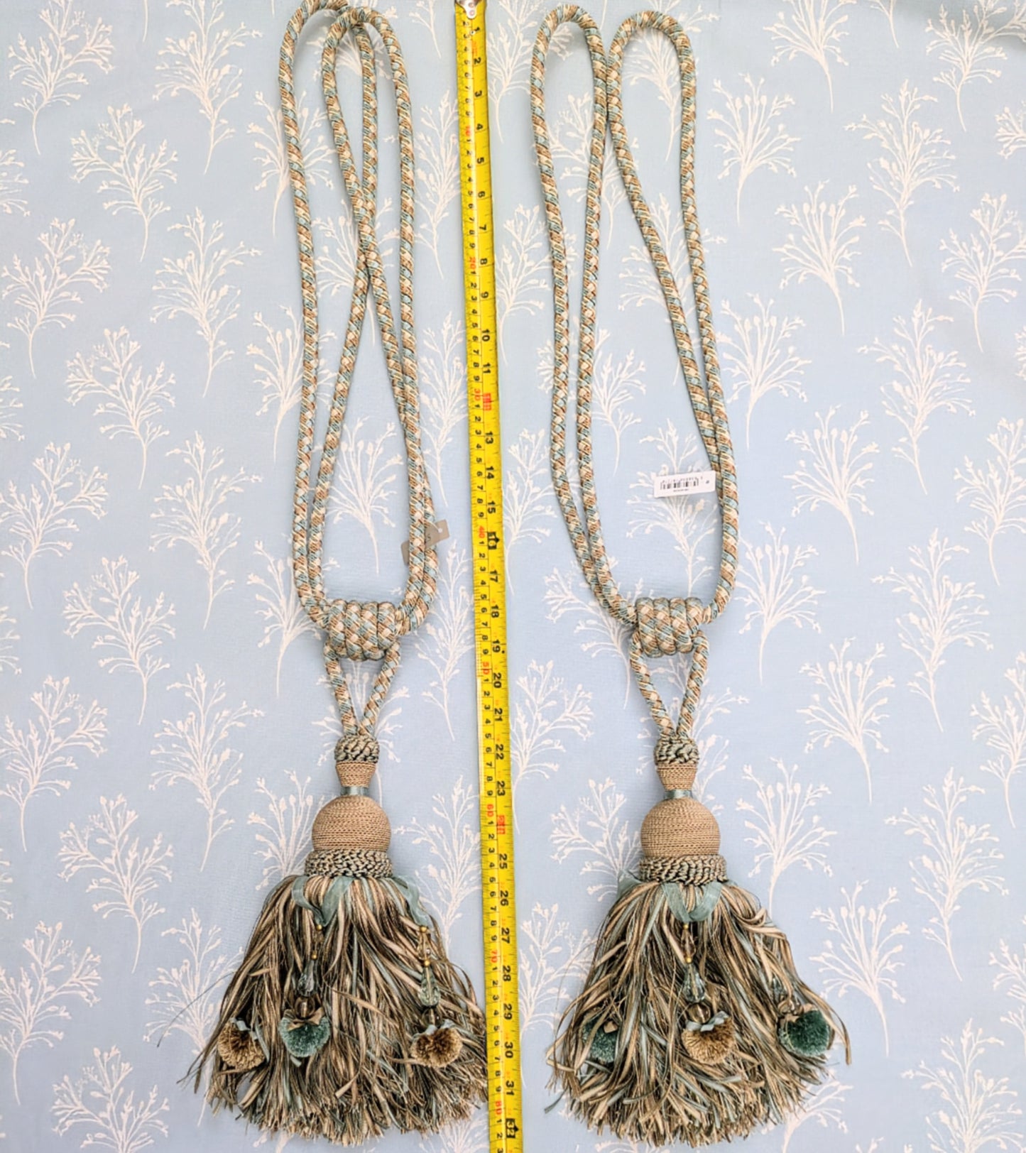 Aqua & Cappuccino Colour Tiebacks / Curtain Tiebacks / Tassel Tiebacks