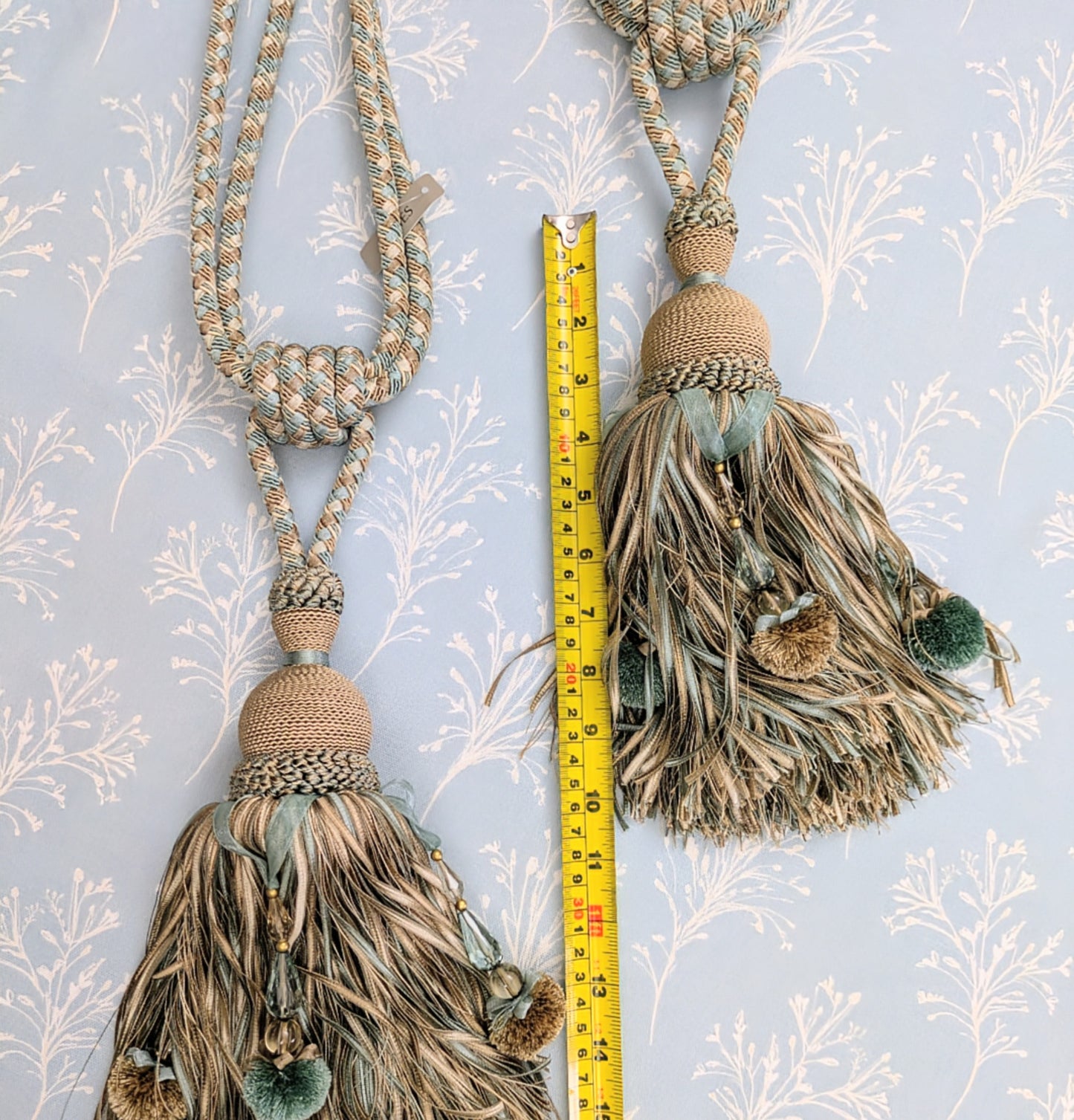 Aqua & Cappuccino Colour Tiebacks / Curtain Tiebacks / Tassel Tiebacks
