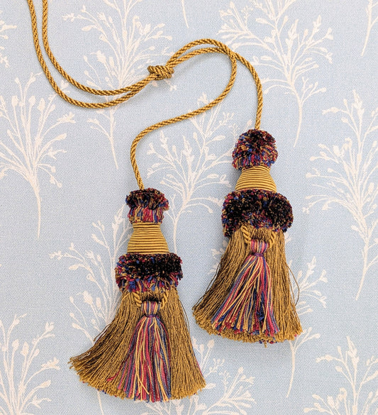 Gold, Red & Navy Colour Chair Tassels, Tiebacks, Key Tassels, Cushion Tassels