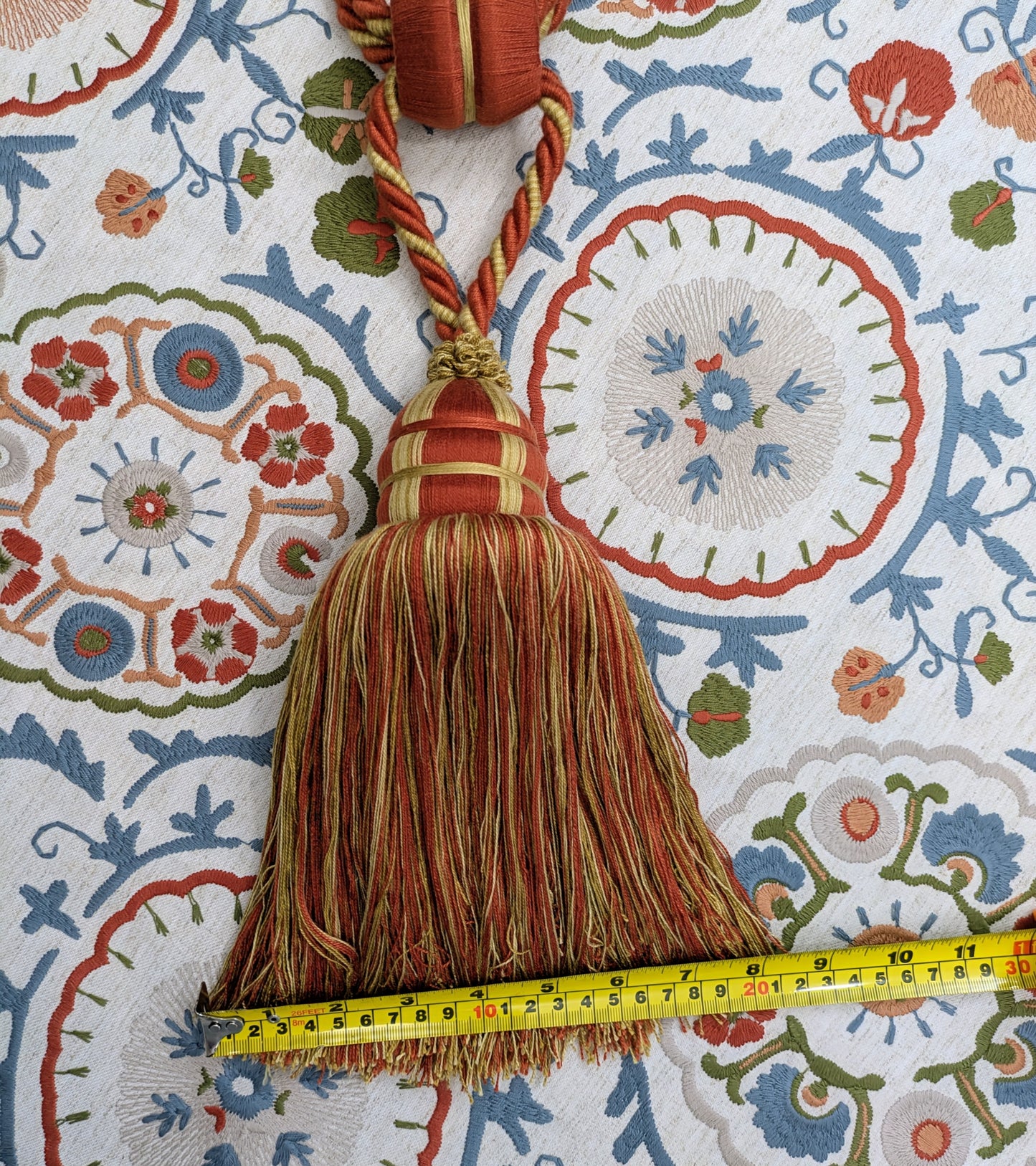 Copper Orange & Gold Tieback / Door Curtain Tieback / Curtain Tieback