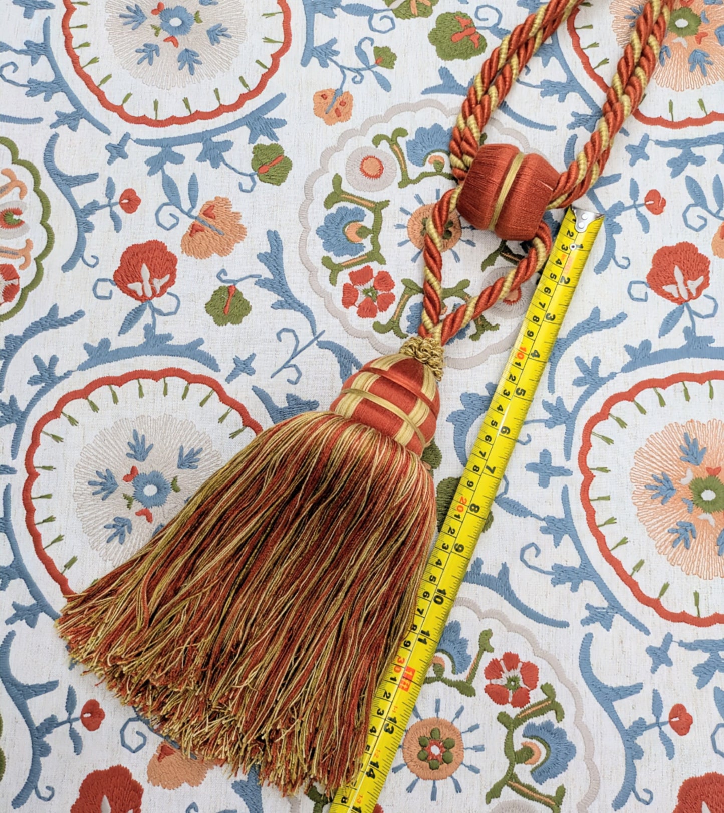 Copper Orange & Gold Tieback / Door Curtain Tieback / Curtain Tieback