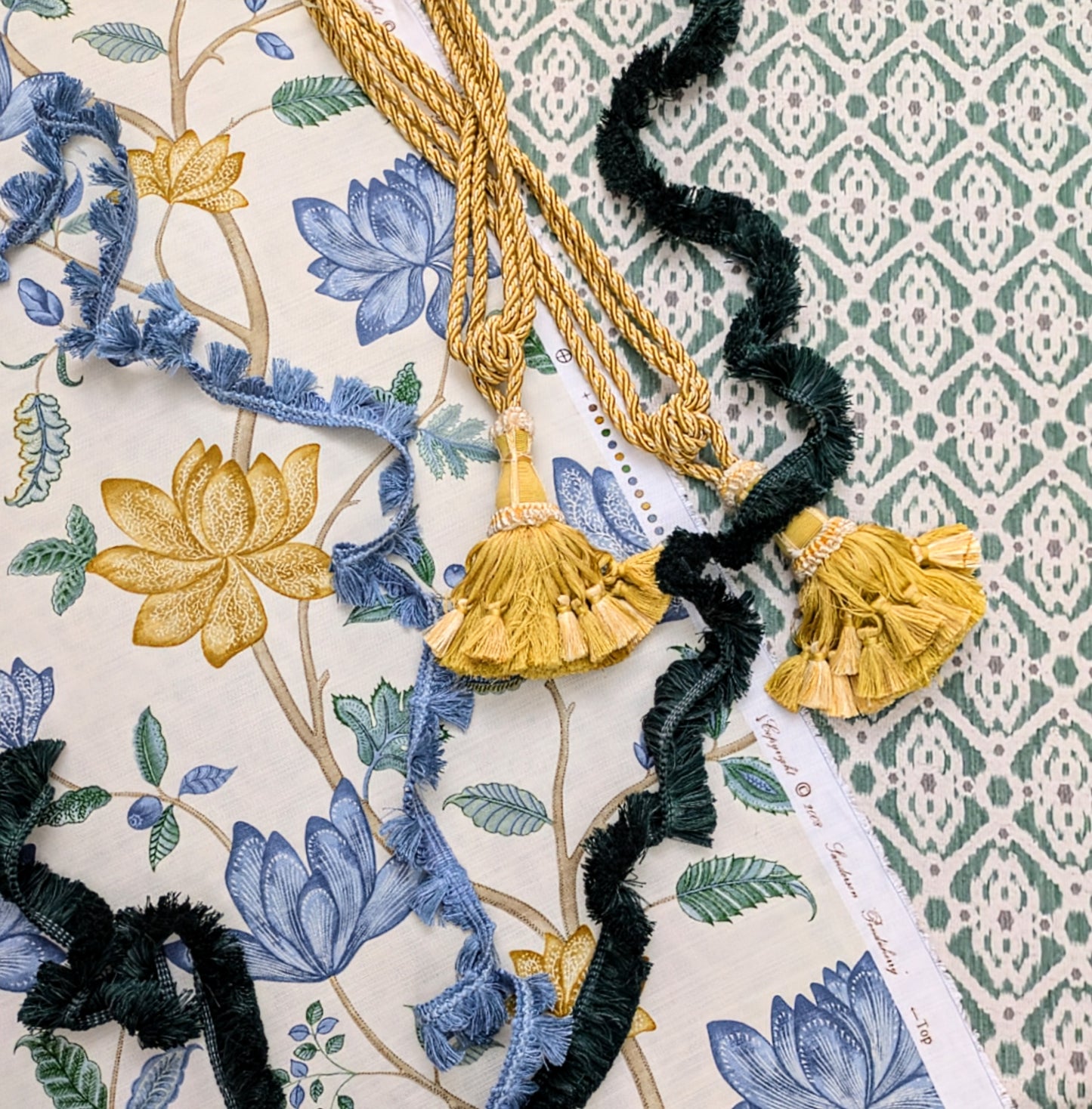 Dark Green Ruche Fringe for Cushions, Soft Furnishings & Upholstery