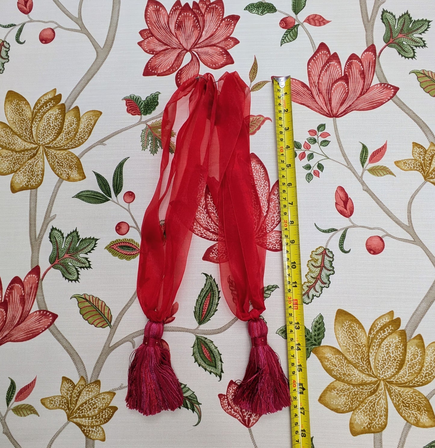 Red & Lilac Organza Tiebacks