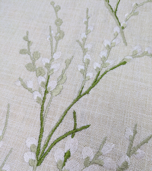 Laura Ashley - Pussy Willow - Embroidered Fabric - 1.5m Remnant