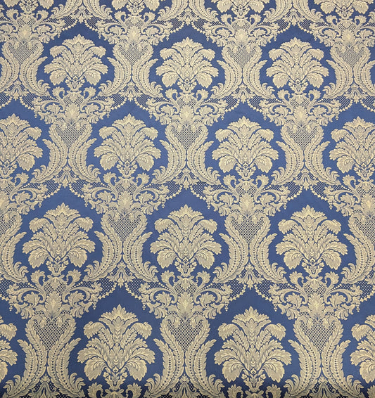 Vintage Navy and Cream Damask