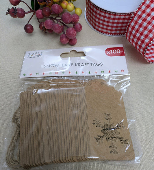 Christmas Snowflake Gift Tags / Craft Tags - 100 tags