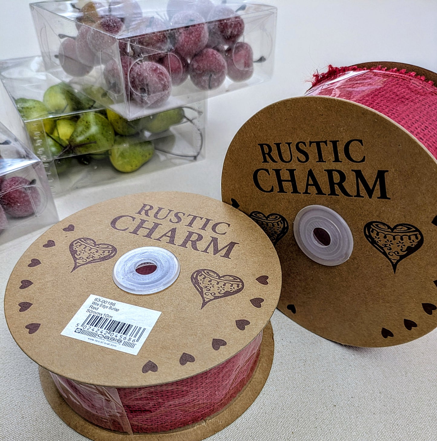 Wired Christmas Ribbon by Oasis - 10m Roll - Hessian