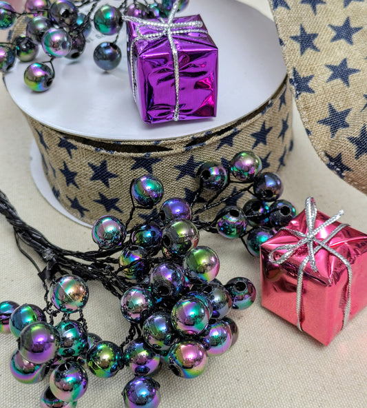 Christmas Decorations by Oasis - Wired Bead Bunches for Wreaths, Swags & Tree Decorating