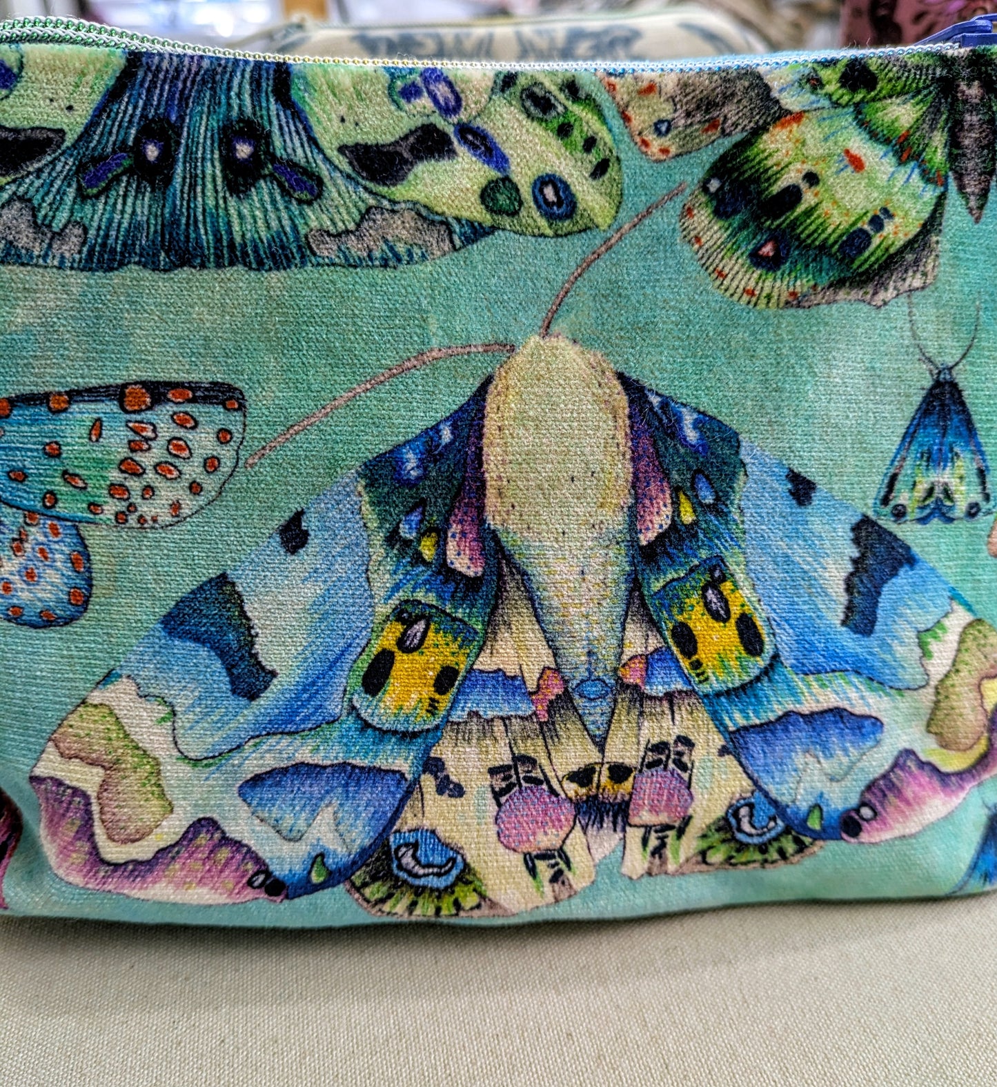Velvet Butterfly Make up / Toiletry Bag - Christmas or Birthday Gift