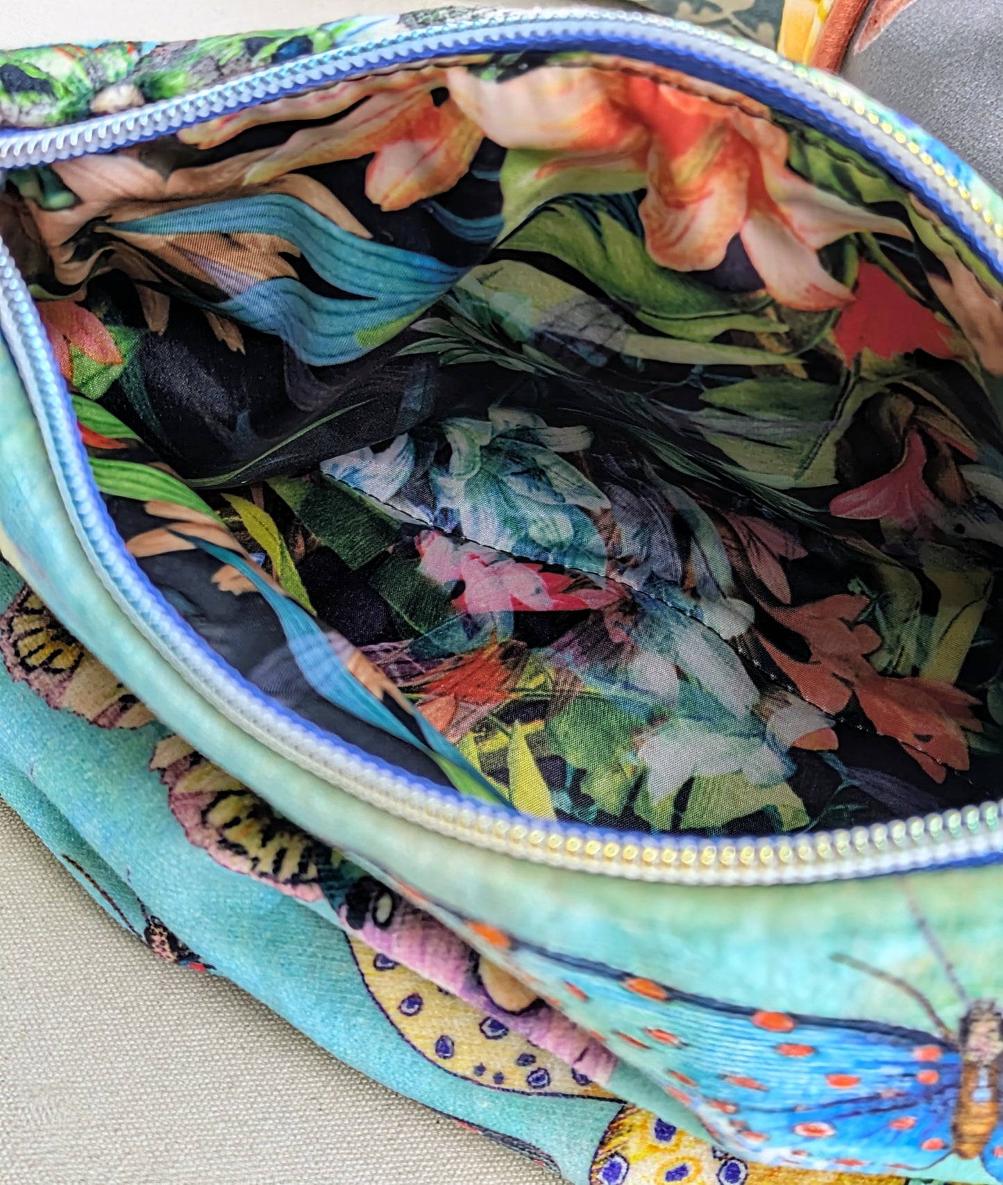 Velvet Butterfly Make up / Toiletry Bag - Christmas or Birthday Gift