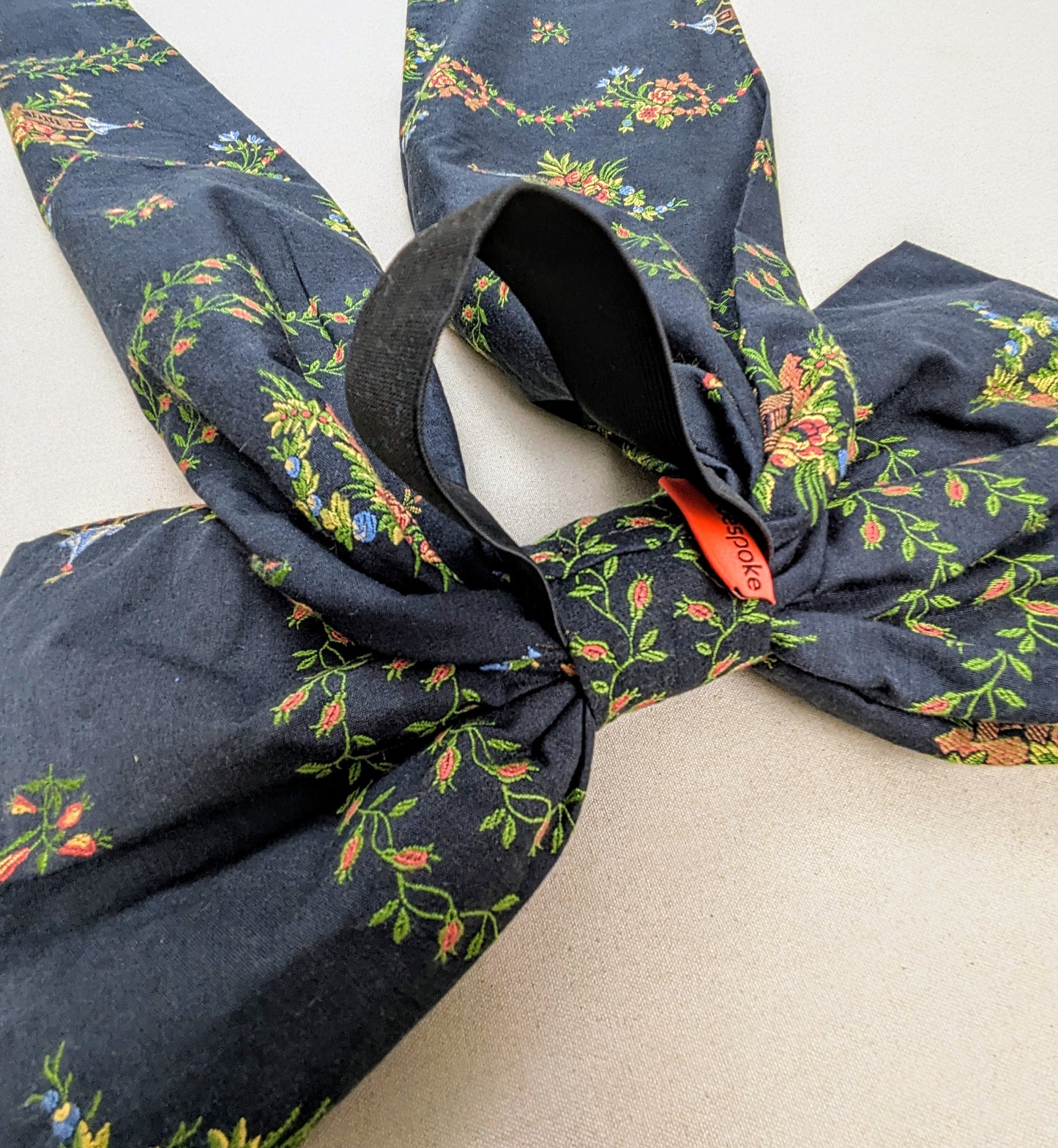 Large Christmas Bow - Chinoiserie, Embroidered Fabric
