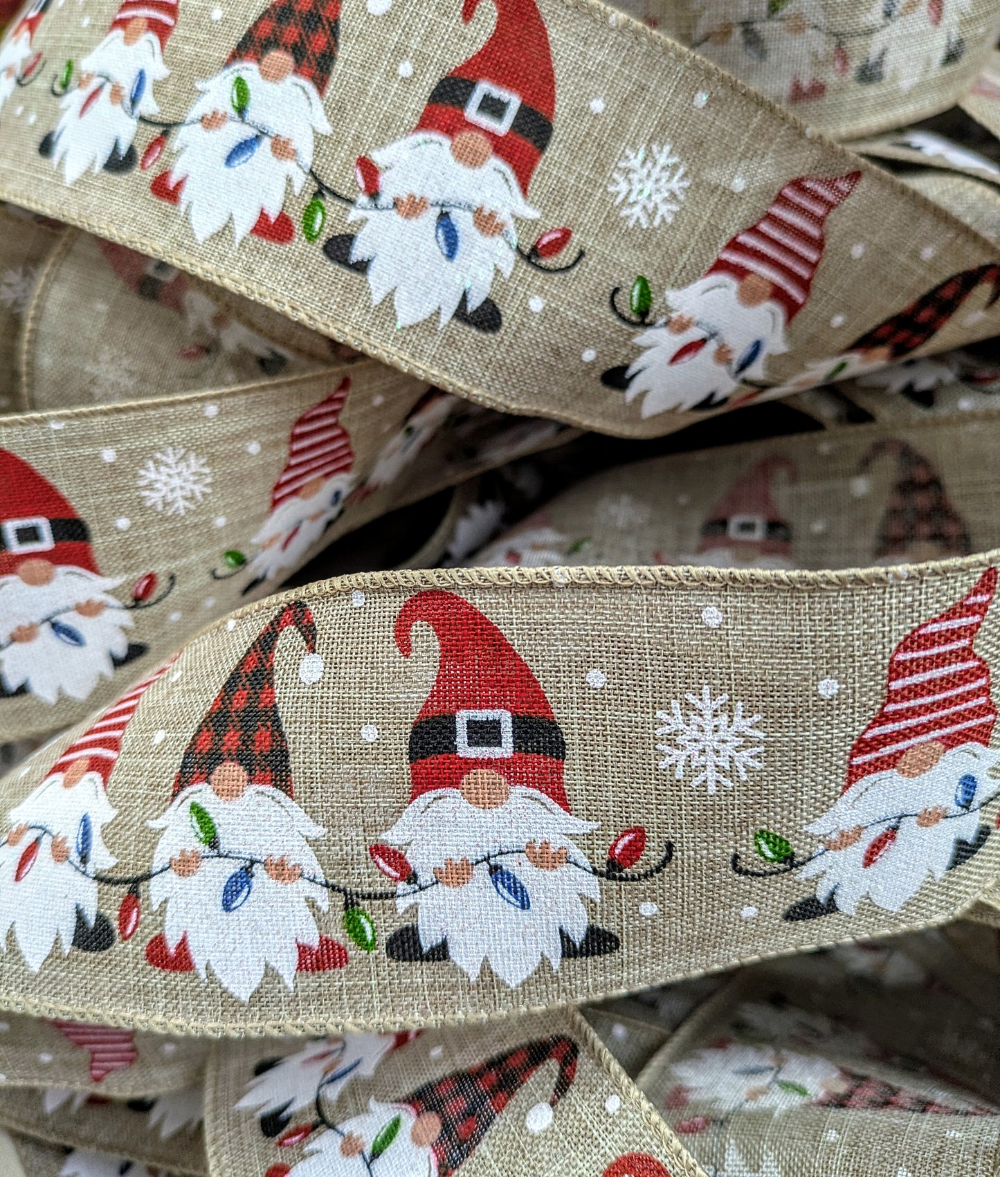 Wide, Christmas Elves, Wired Ribbon - Christmas Decorating