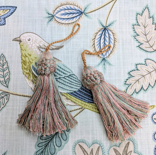 Pink  & Aqua Tassels / Key Tassel / Cushion Tassel