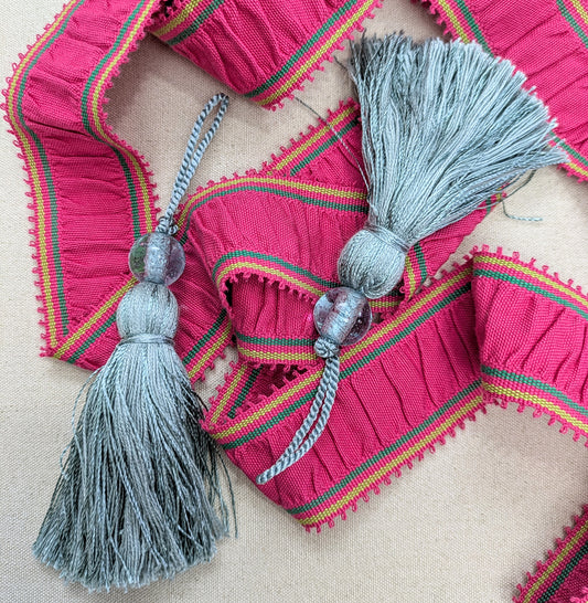 Aqua Beaded Cushion Tassels, Key Tassels, Decorative Tassels