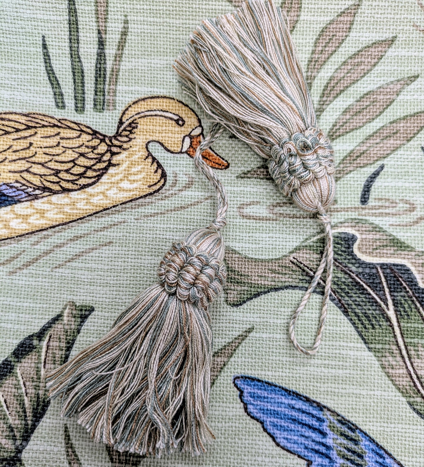 Mint Green, Cream & Brown Tassels / Key Tassel / Cushion Tassel