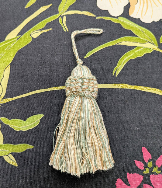 Mint Green, Cream & Brown Tassels / Key Tassel / Cushion Tassel