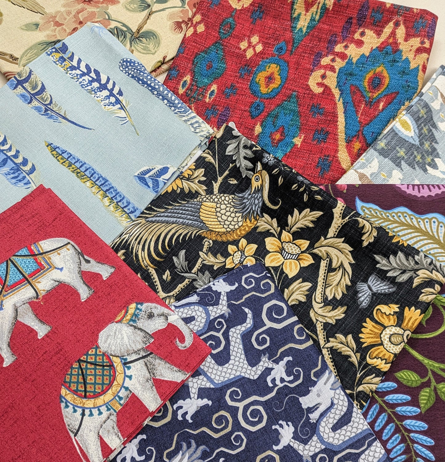 6 metres - Remnant Bundle - 8 Fabrics ideal for Cushion Making, Crafts etc..