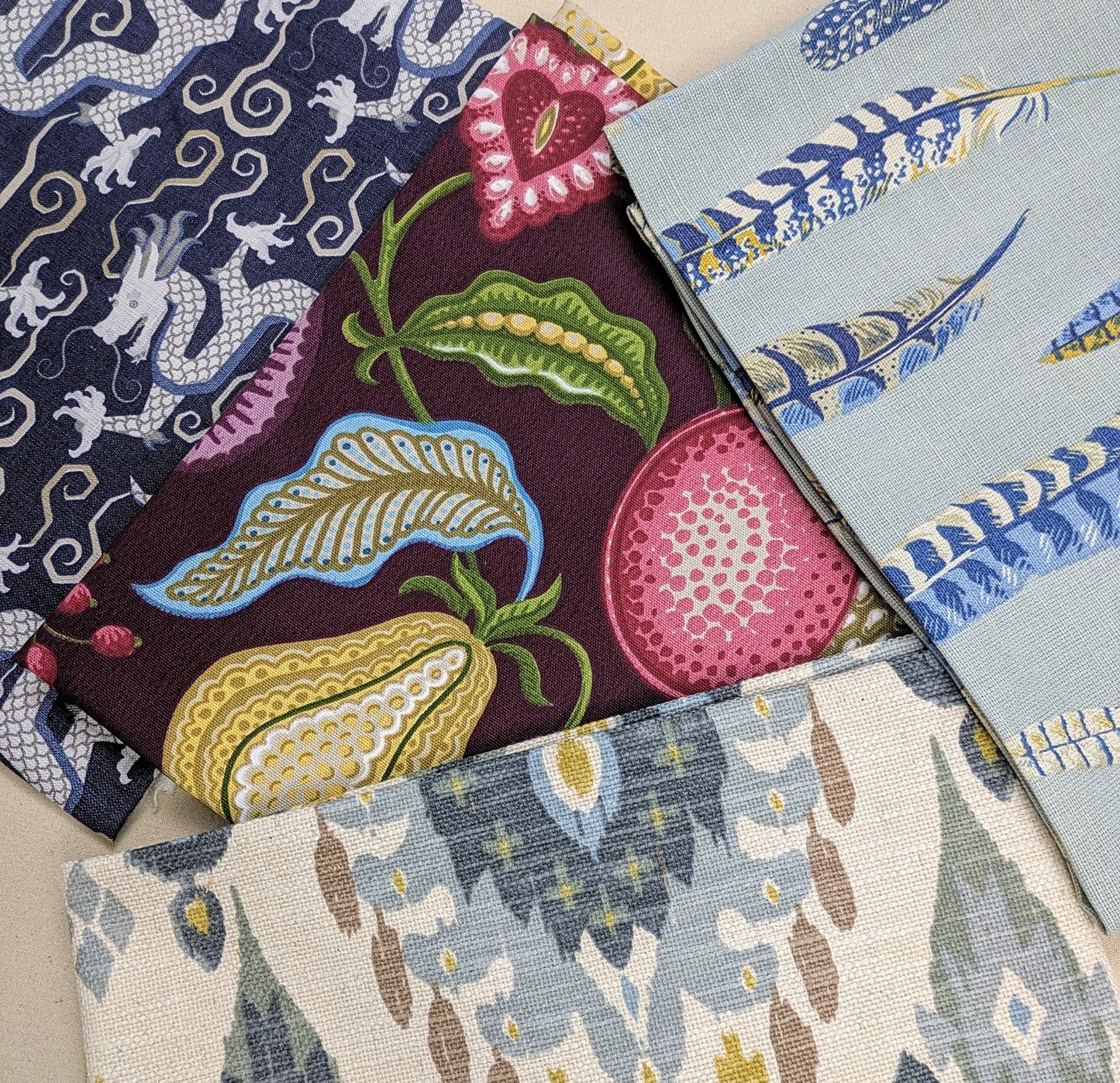 6 metres - Remnant Bundle - 8 Fabrics ideal for Cushion Making, Crafts etc..