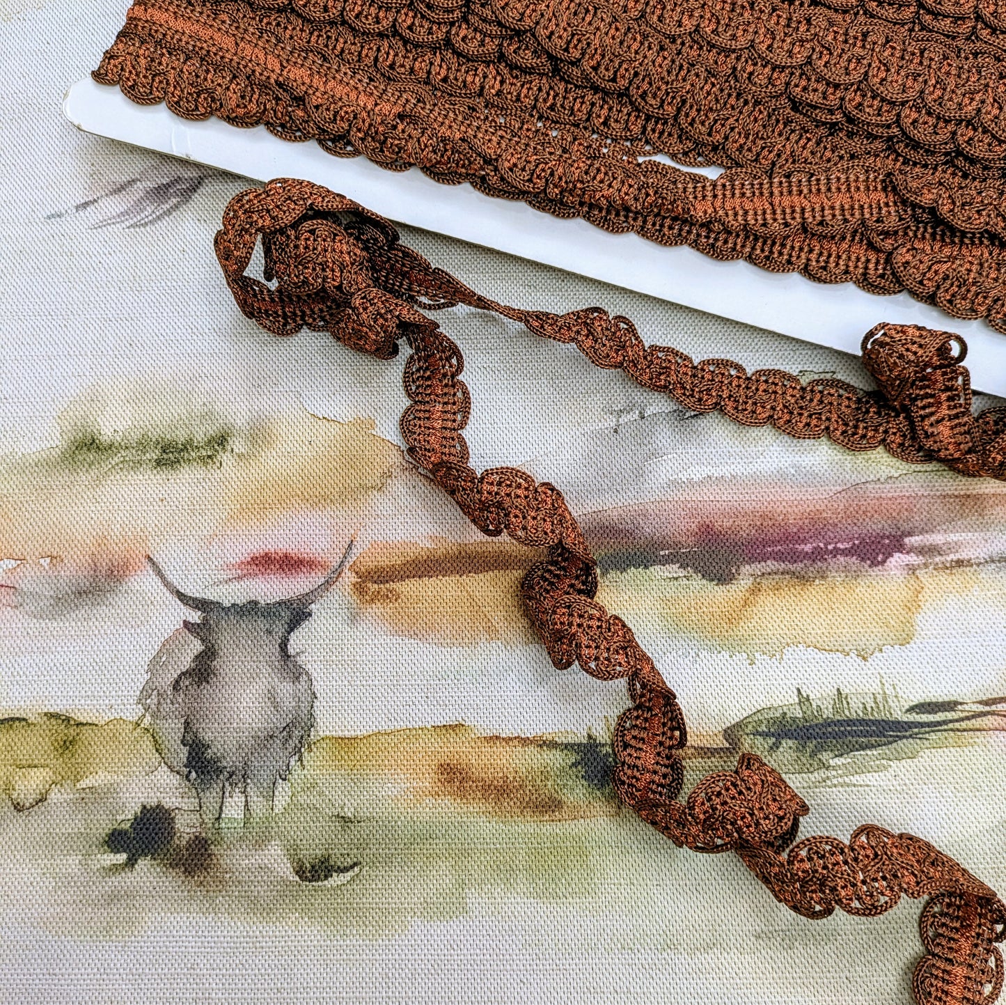 Copper / Burnt Orange Colour Braid / Lampshade trim / Soft Furnishing trim / Upholstery trim