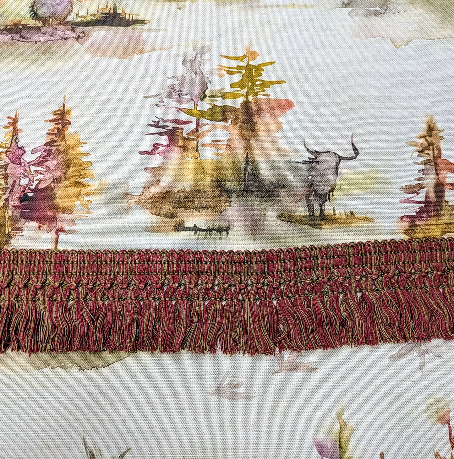 Plum & Coffee Colour Tassel Fringe / Soft Furnishing Trim / Upholstery Trim