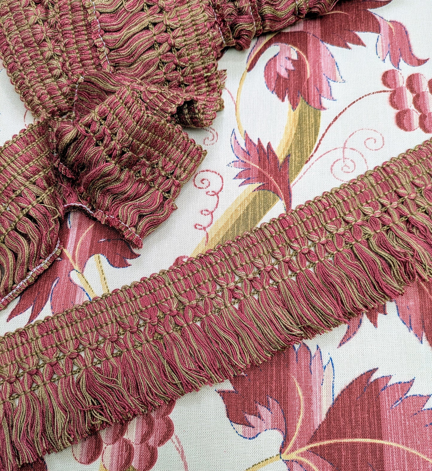 Plum & Coffee Colour Tassel Fringe / Soft Furnishing Trim / Upholstery Trim