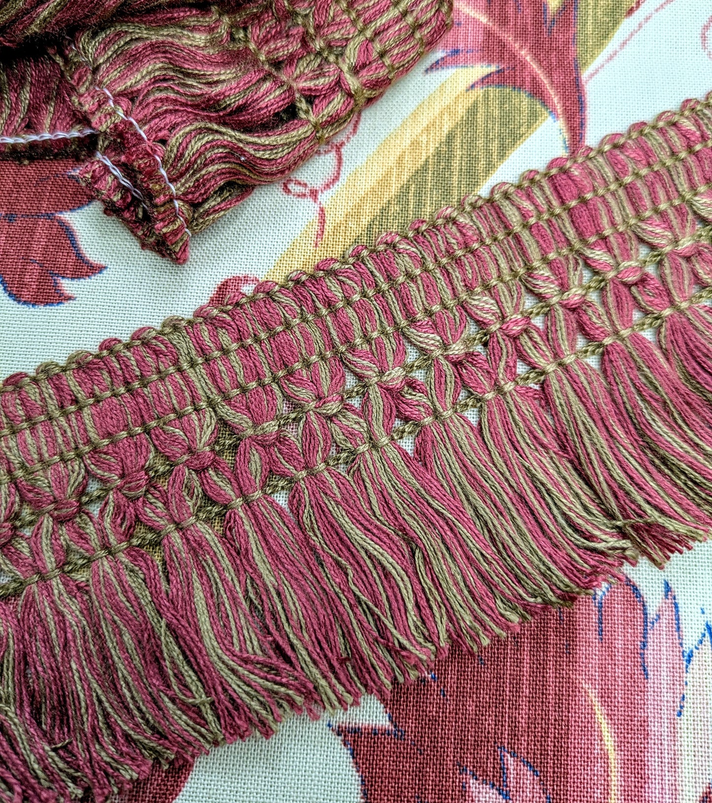 Plum & Coffee Colour Tassel Fringe / Soft Furnishing Trim / Upholstery Trim