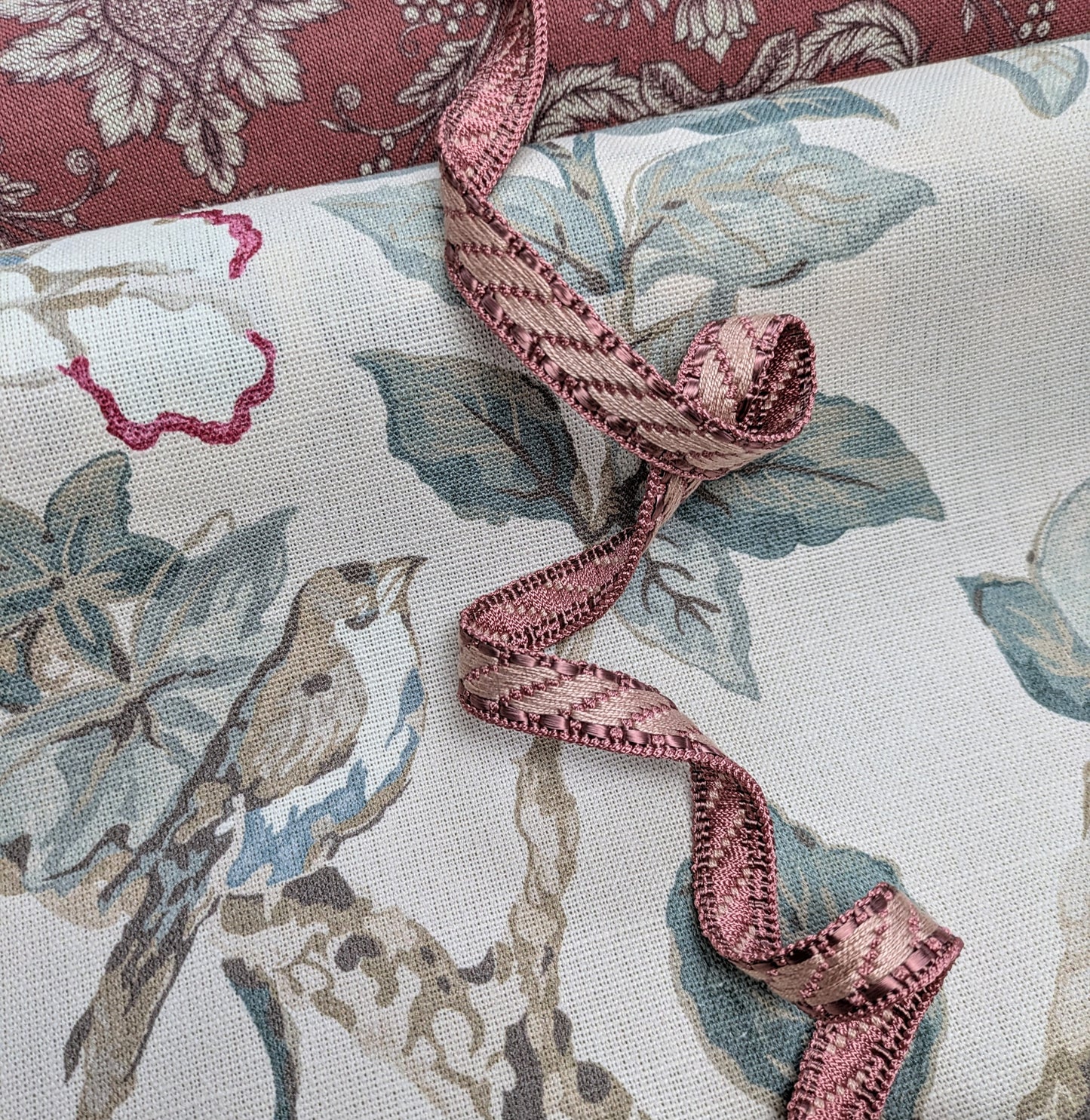 Pink Stripe Lampshade trim / Soft Furnishing trim / Upholstery trim