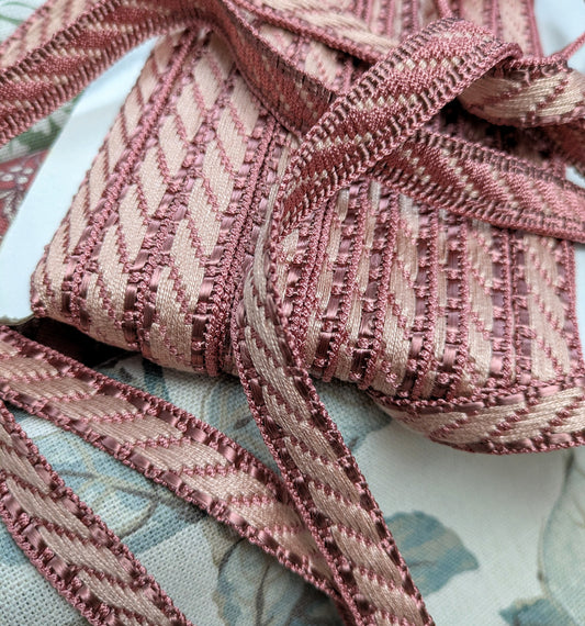 Pink Stripe Lampshade trim / Soft Furnishing trim / Upholstery trim