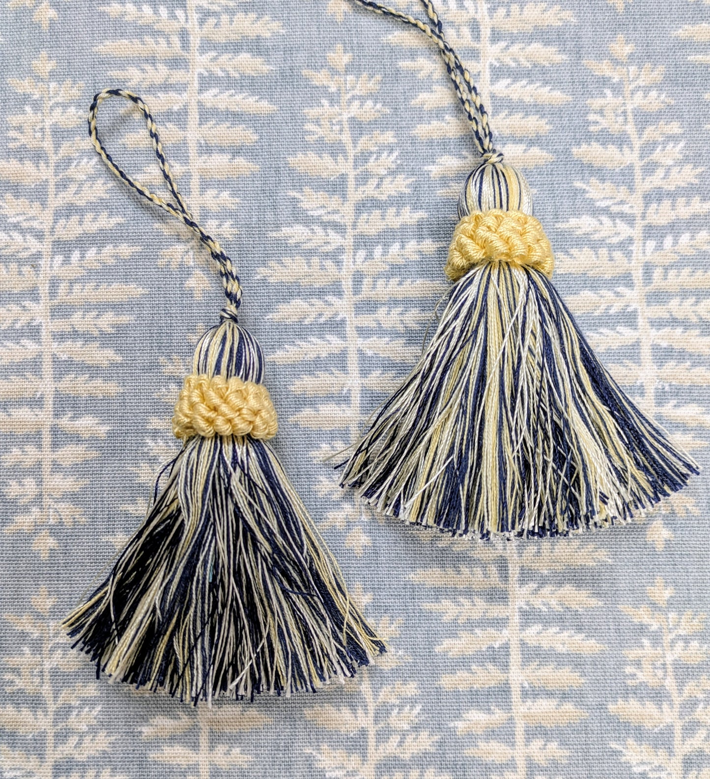 Blue & Pale Yellow Tassels / Key Tassel / Cushion Tassel