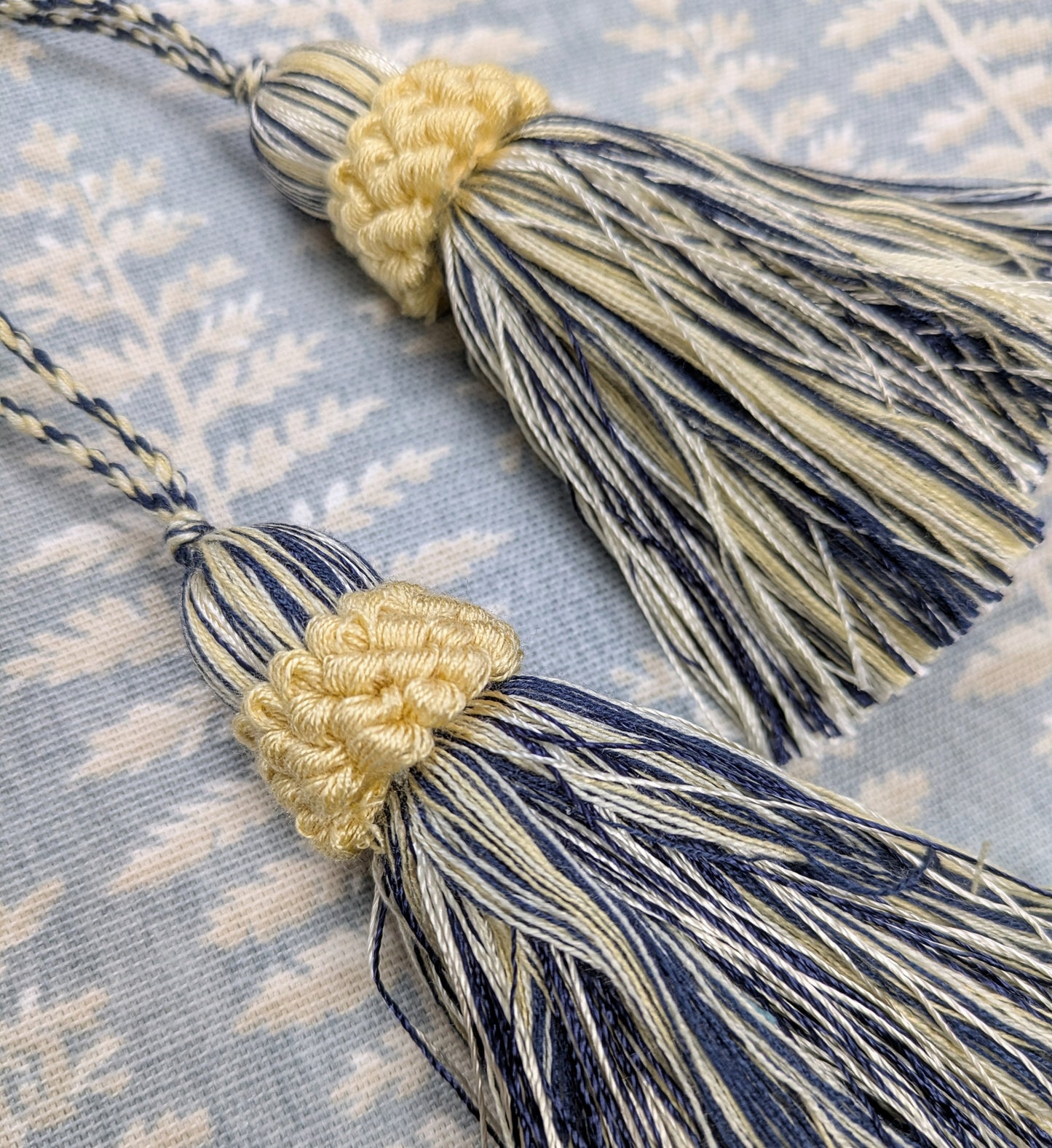 Blue & Pale Yellow Tassels / Key Tassel / Cushion Tassel