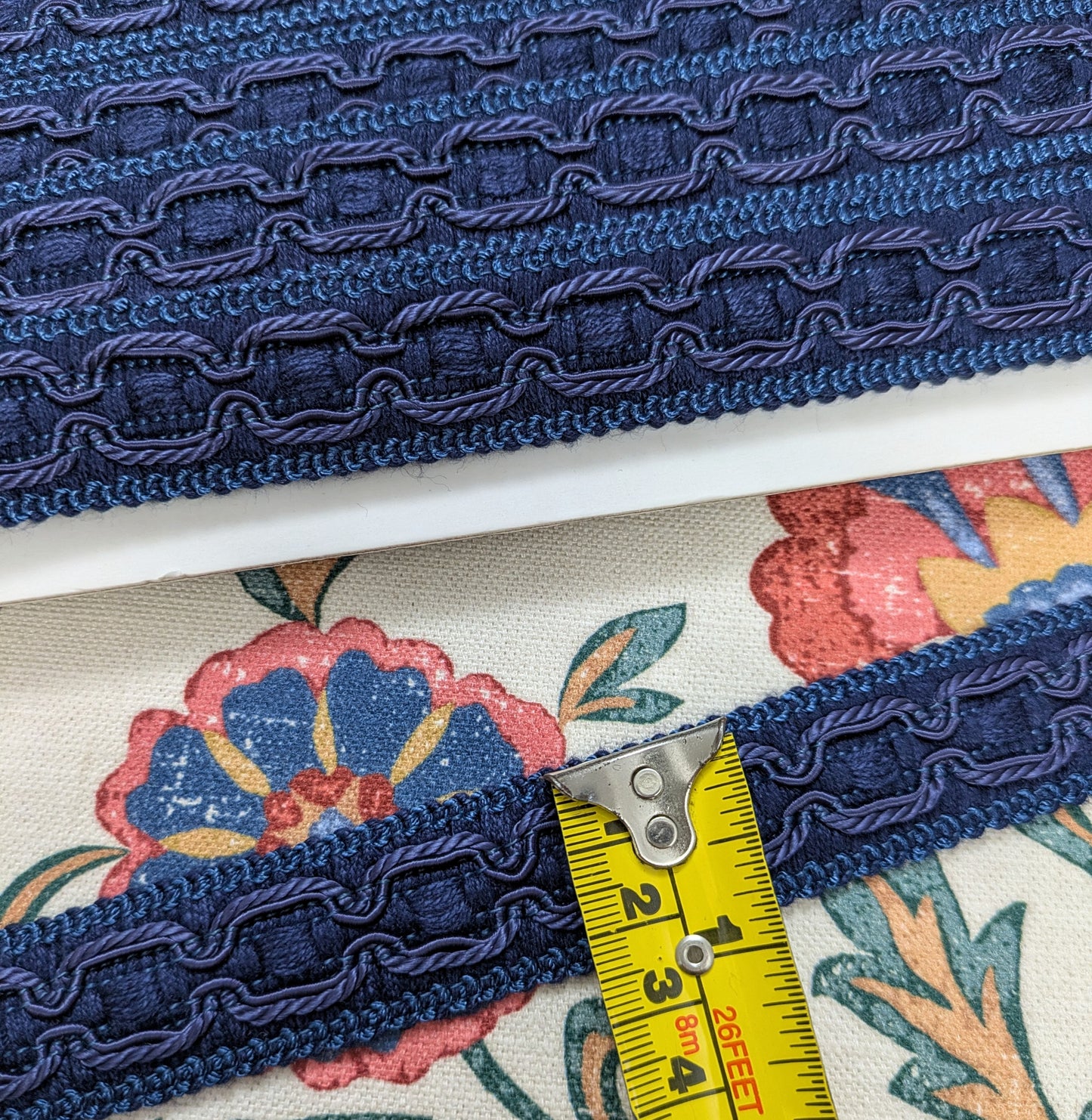 Navy Blue Braid / Trimming with ornate, chain design