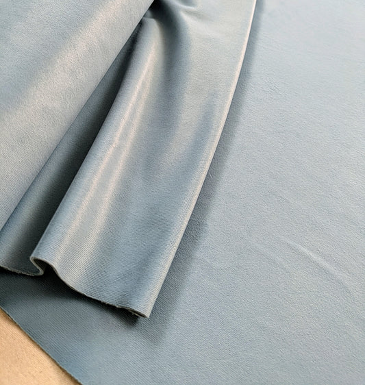 CLEARANCE - Sky Blue Velvet Fabric - Soft Furnishings & Upholstery - 2.4m Remnant