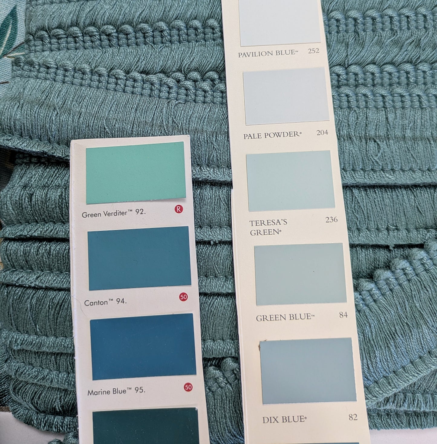 Jade Colour Ruche Fringe for Cushions, Upholstery & Soft Furnishings