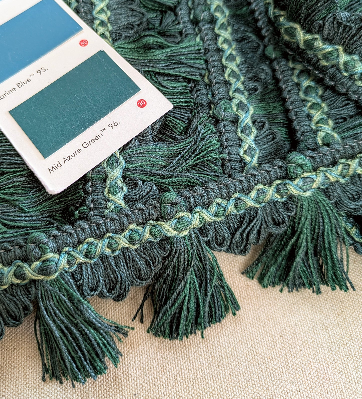 Dark/ Forest Green Fan Edge, Tassel Trimming for Cushions & Furnishings
