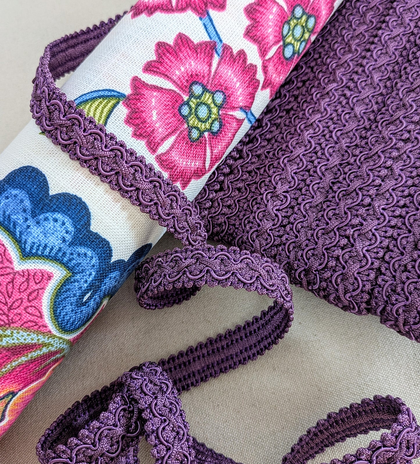 Purple Scroll Braid / Trimming for Soft Furnishings & Upholstery