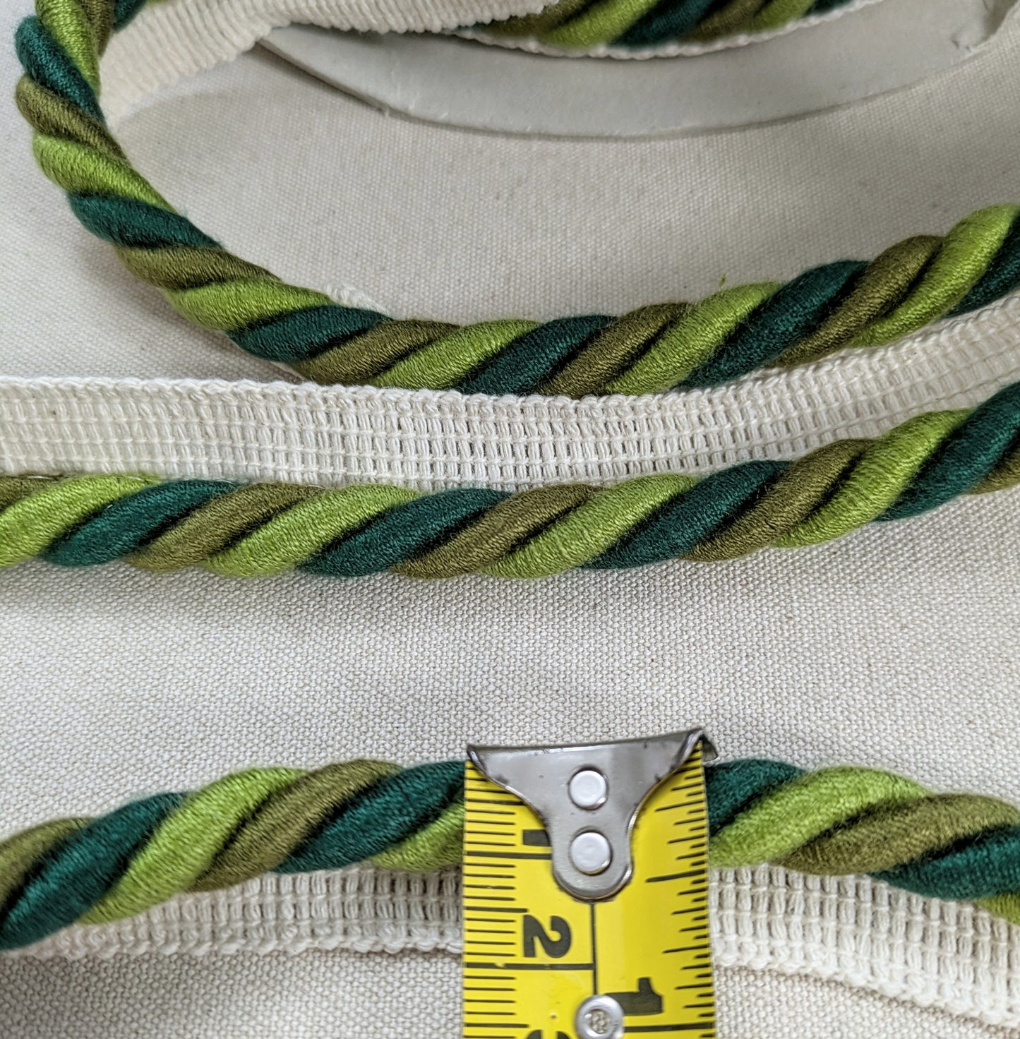 Dark Green, Olive & Lime Colour, twisted cord, flange trim