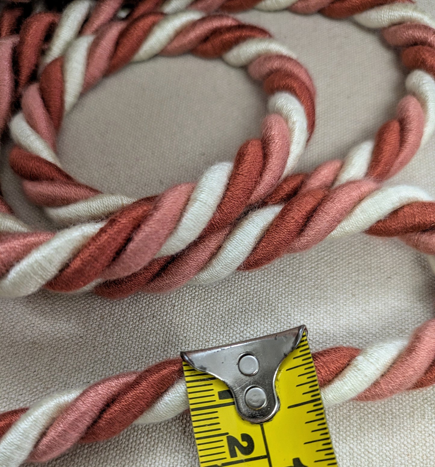 Rose, Clay & Ivory Colour, twisted cord for upholstery & soft furnishings