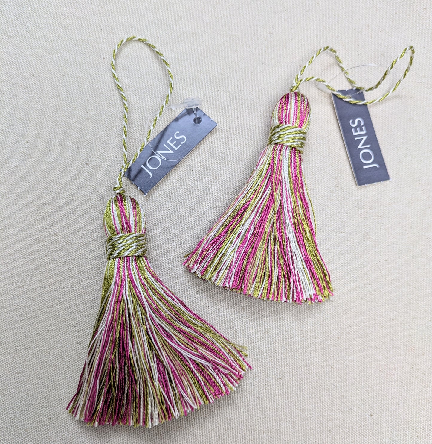 Pink, Green & White Tassels / Key Tassels / Cushion Tassels