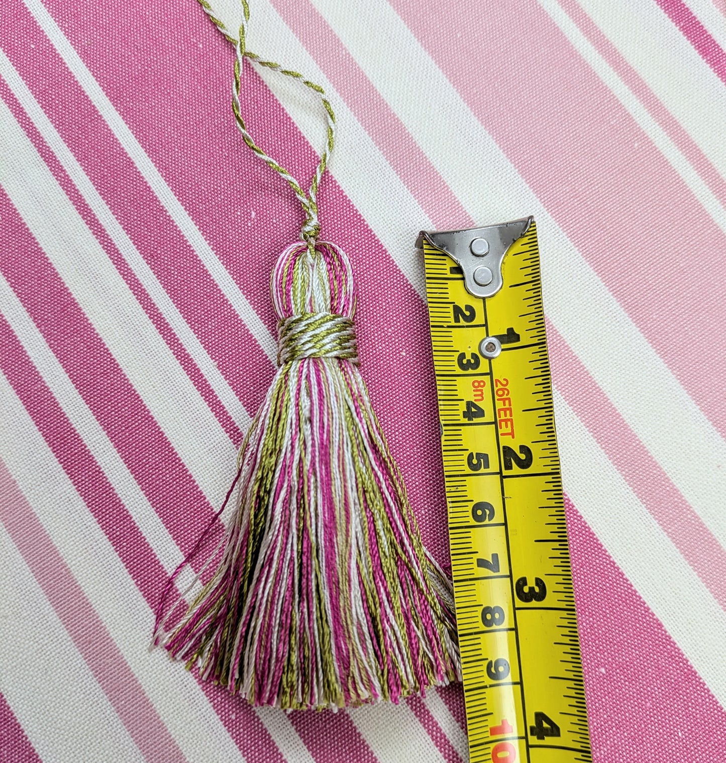 Pink, Green & White Tassels / Key Tassels / Cushion Tassels