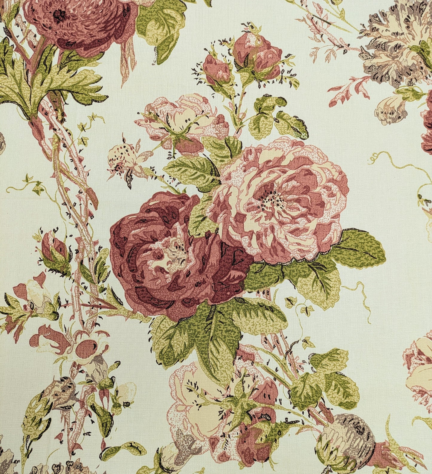 Climbing Rose by Hodsall McKenzie - Vintage Fabric - 2 Remnant Pieces