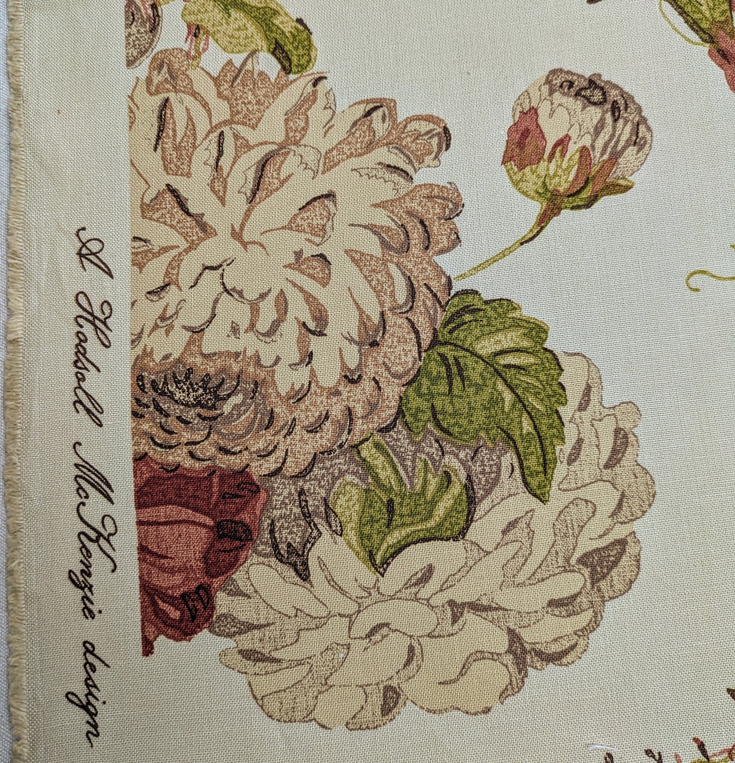 Climbing Rose by Hodsall McKenzie - Vintage Fabric - 2 Remnant Pieces