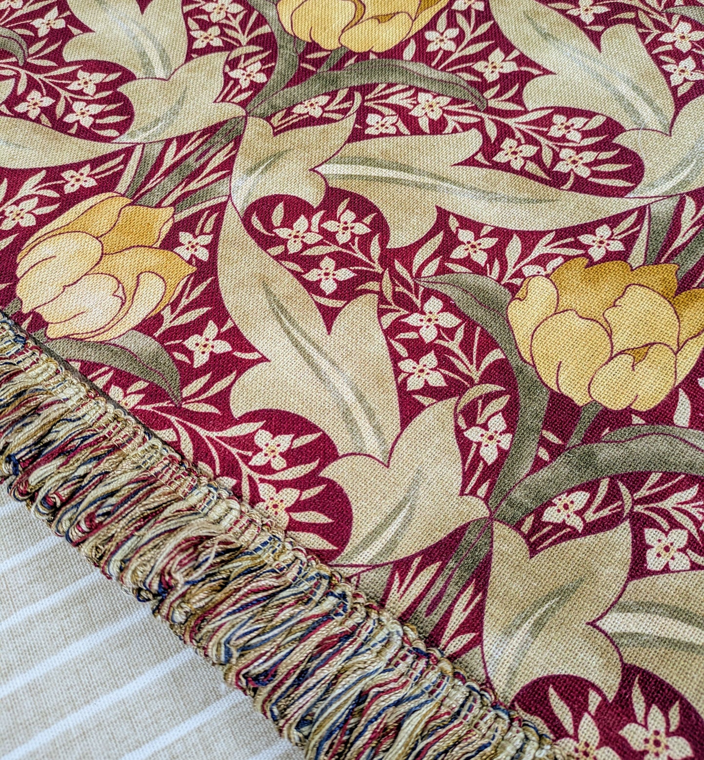 Red, Navy & Dark Cream, Ruche Fringe for Cushions, Soft Furnishings & Upholstery